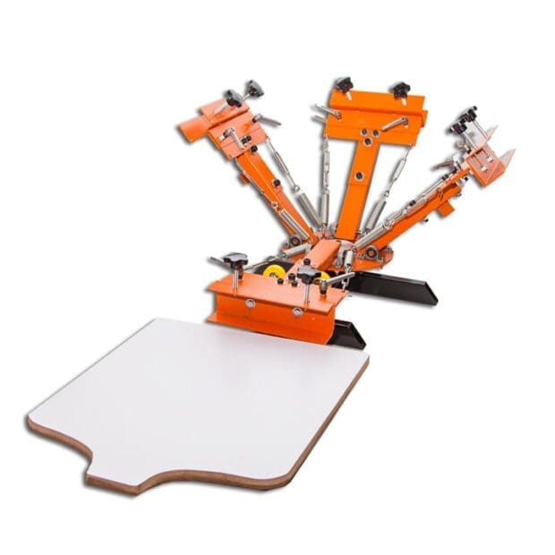 4カラーフレームホルダー 全体 シルクスクリーン 機材